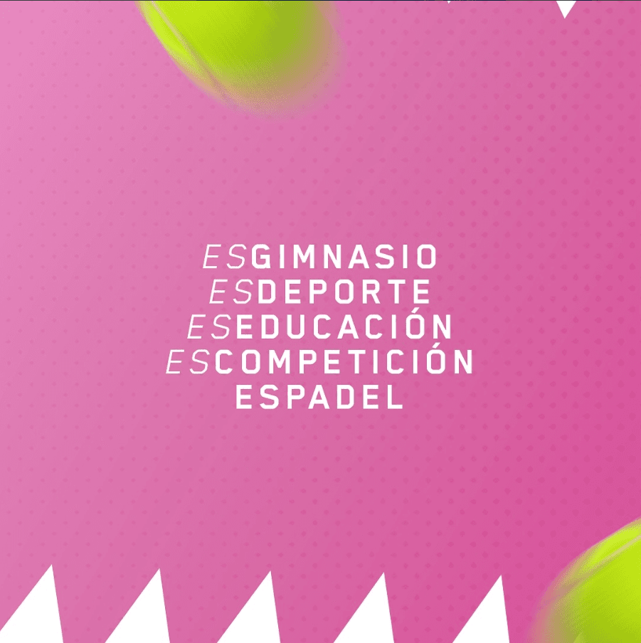 Eslogan del club: es gimnasio, es deporte, es educación, es competición. Espadel.